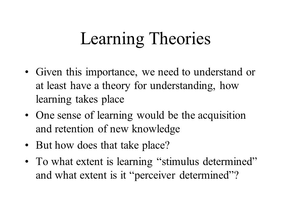 theories of learning pdf